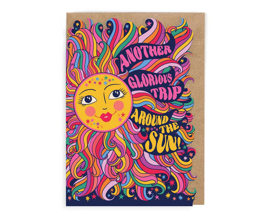 Glorious Trip Around The Sun Cutout Birthday Card