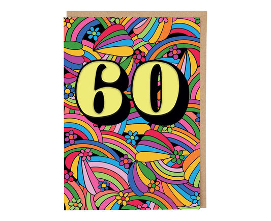 Funky Embossed 60th Birthday Card