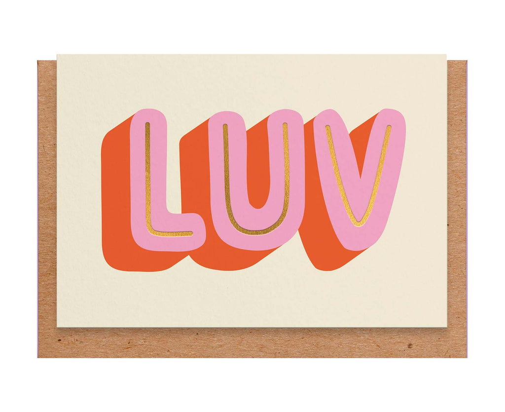 LUV Gold Foil Valentines Card