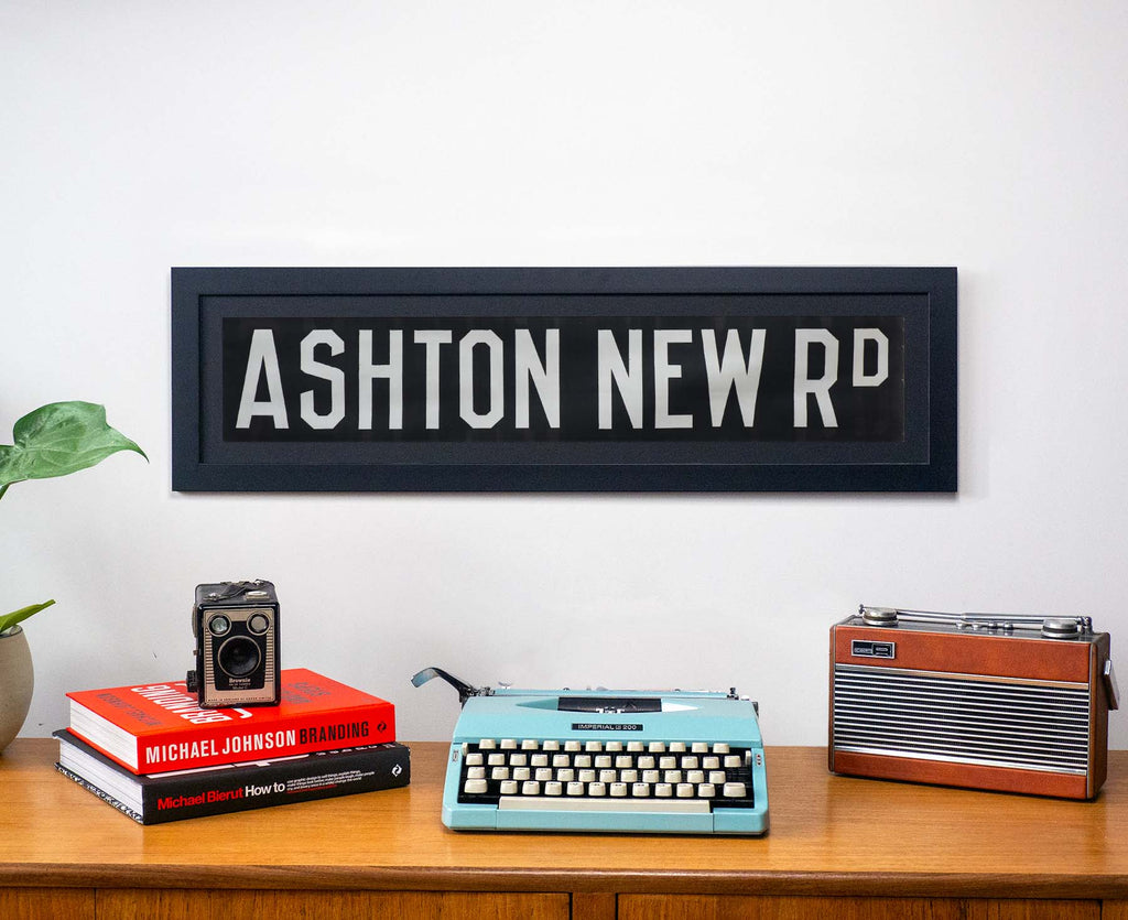 Ashton New Road 1960s Framed Bus Blind