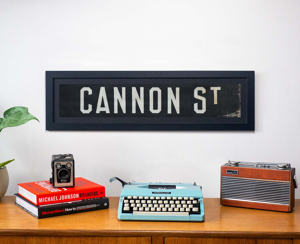 Cannon Street 1960s Framed Bus Blind