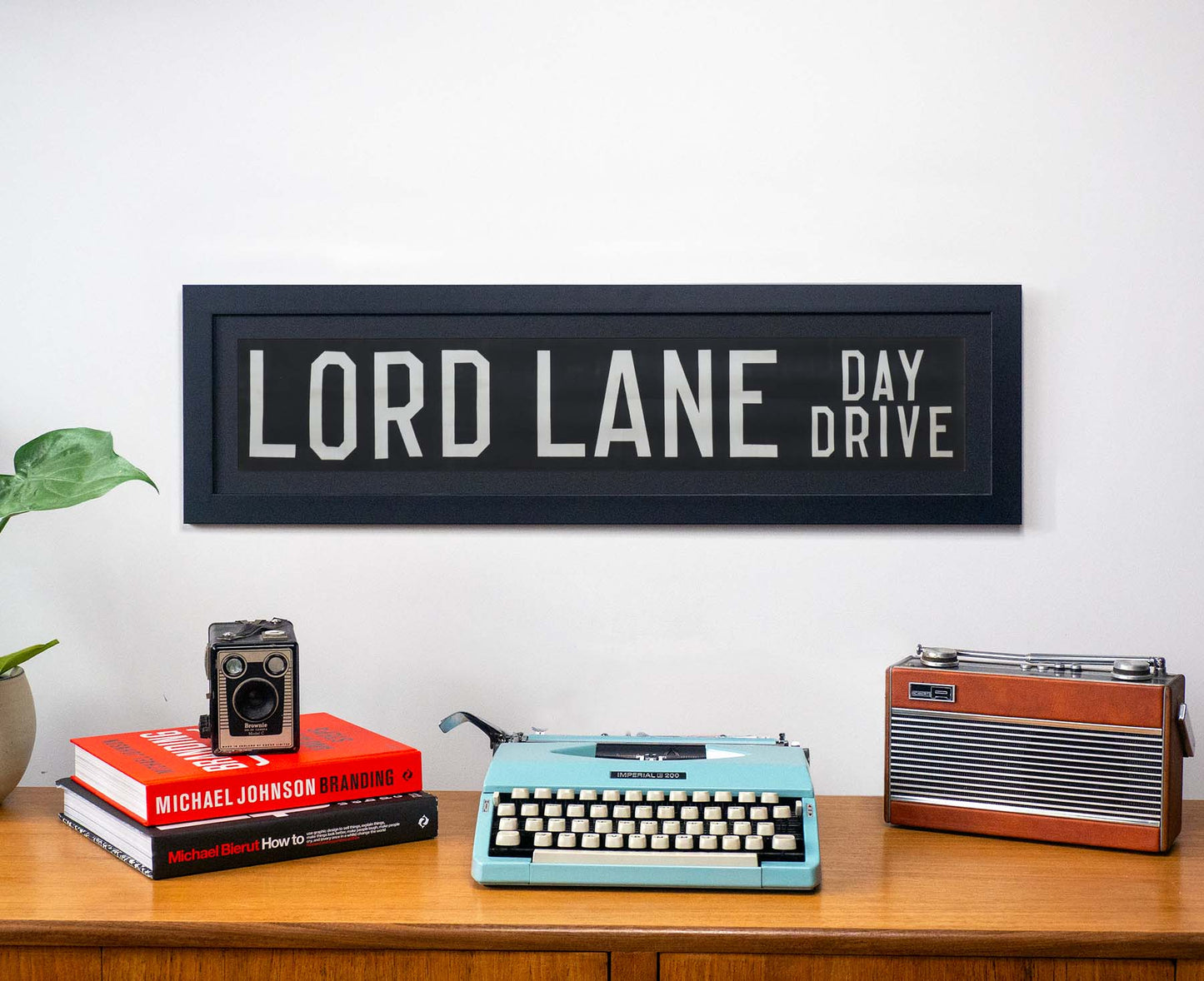 Lord Lane Day Drive 1960s Framed Bus Blind