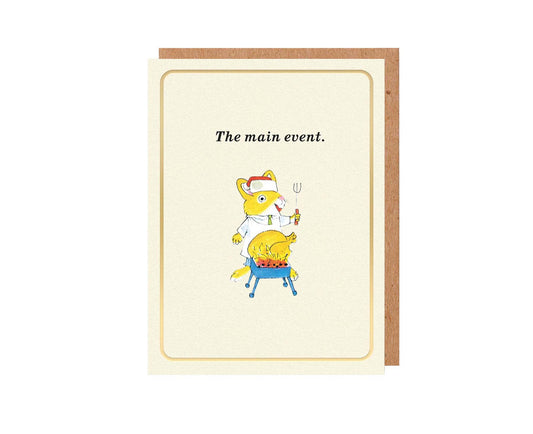 The Main Event Richard Scarry Gold Foiled Mini Christmas Card