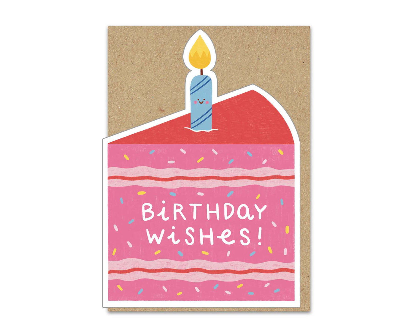 Birthday Wishes Cake & Candle Die Cut Birthday Card