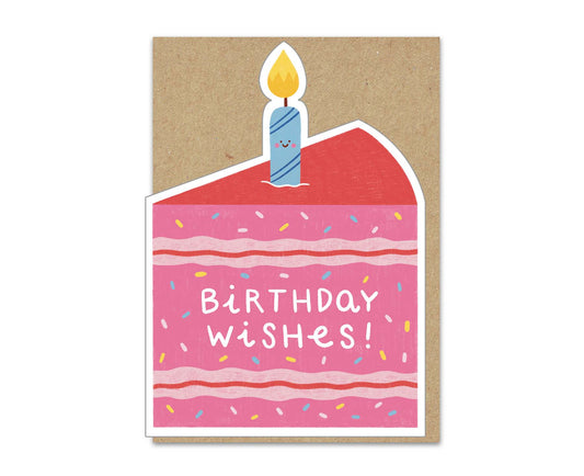 Birthday Wishes Cake & Candle Die Cut Birthday Card