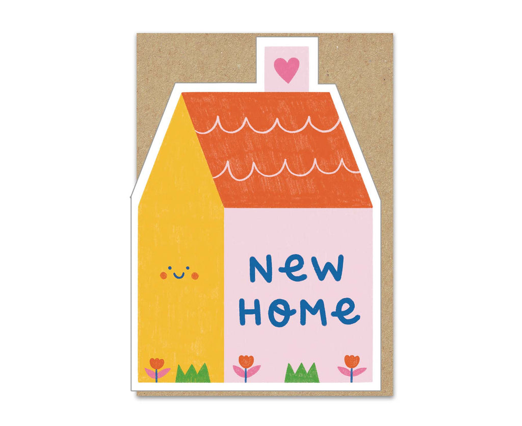 Cute Little House Die Cut New Home Card