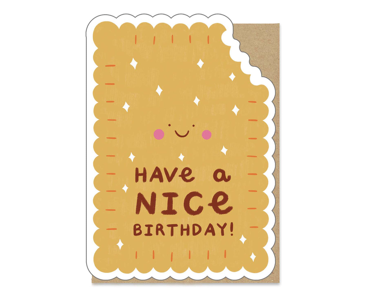 Nice Biscuit Die Cut Birthday Card