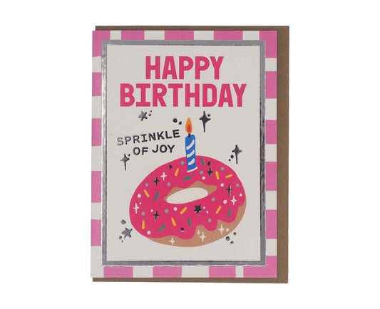 Sprinkle of Joy Doughnut Foiled Mini Birthday Card