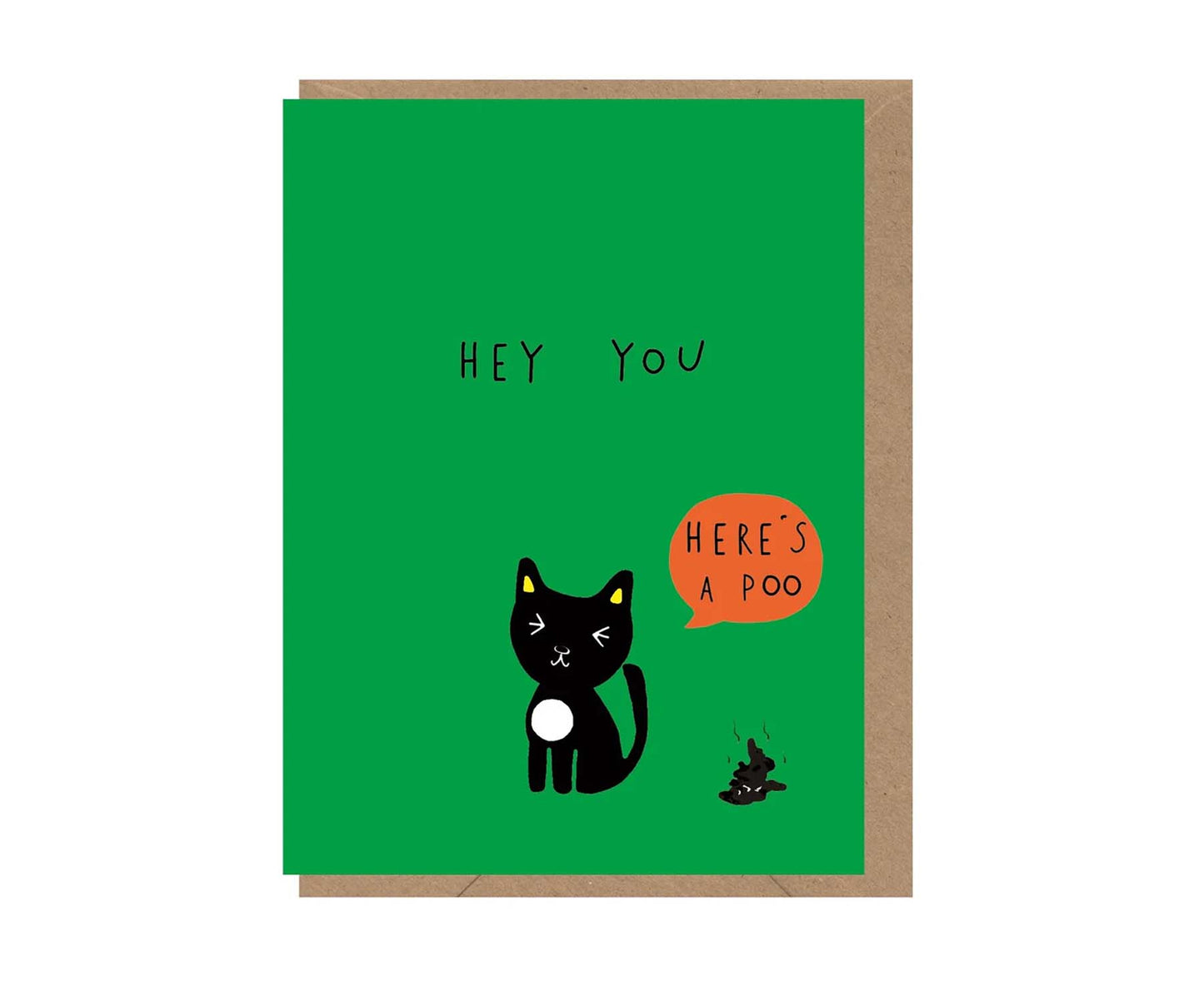 Cat Poo embossed mini card