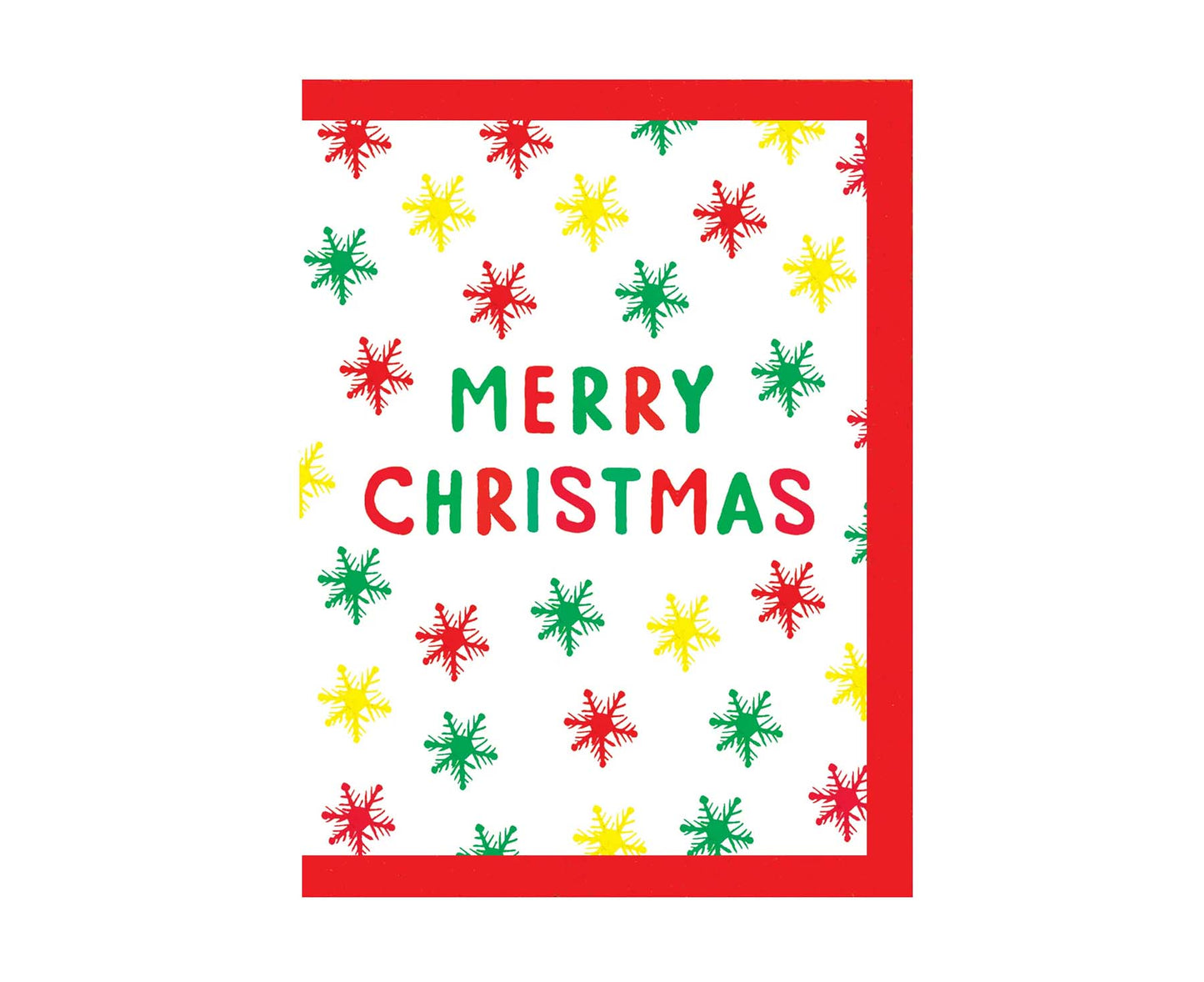 Merry Christmas Snowflakes embossed mini Christmas card