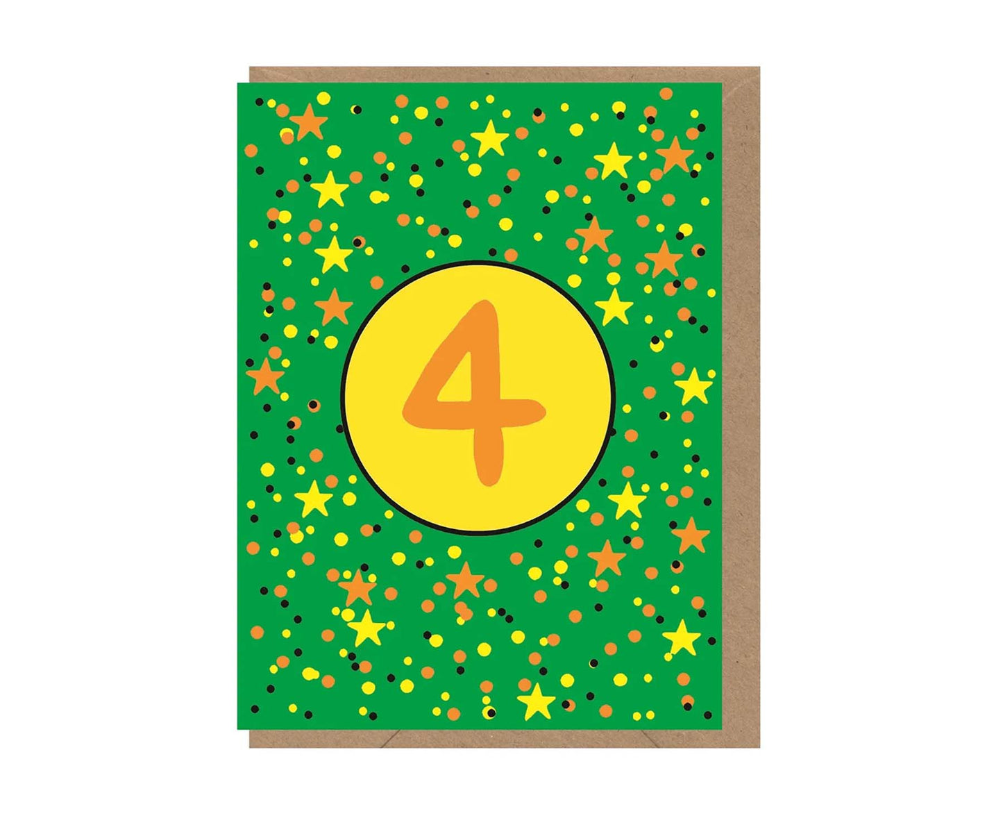4th Birthday Neon embossed mini card