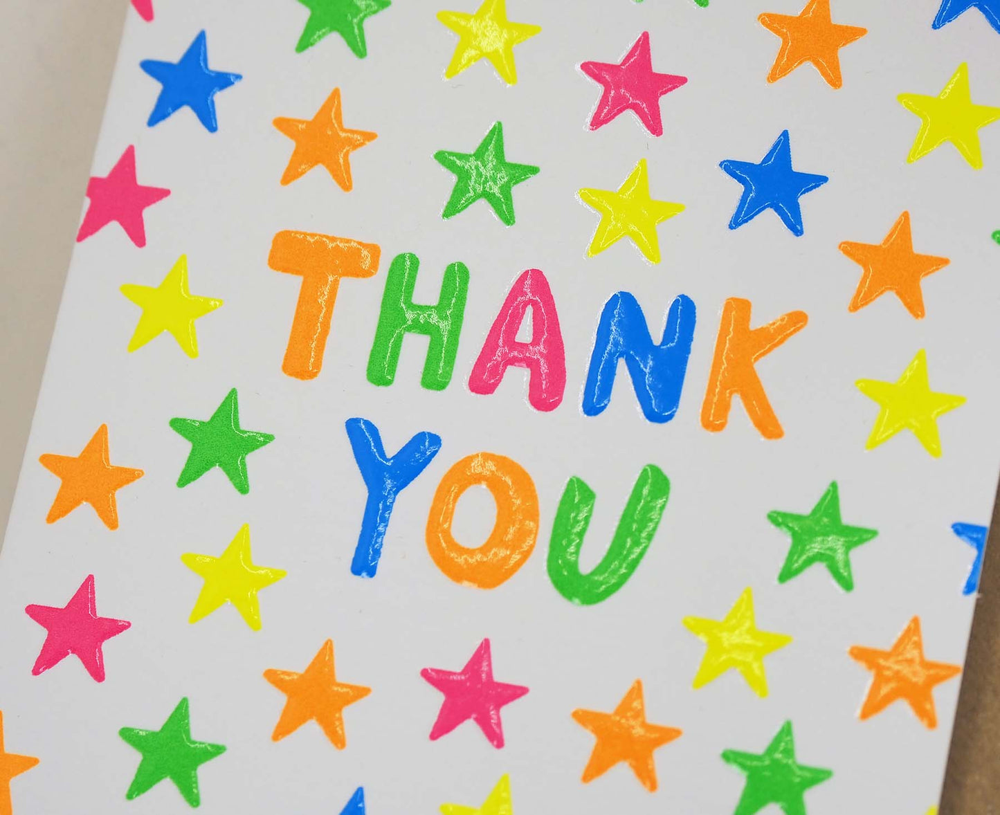 Thank You Stars embossed mini thank you card