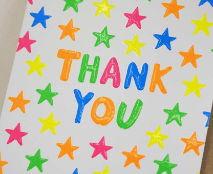 Thank You Stars embossed mini thank you card