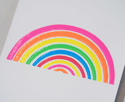 Rainbow embossed mini card