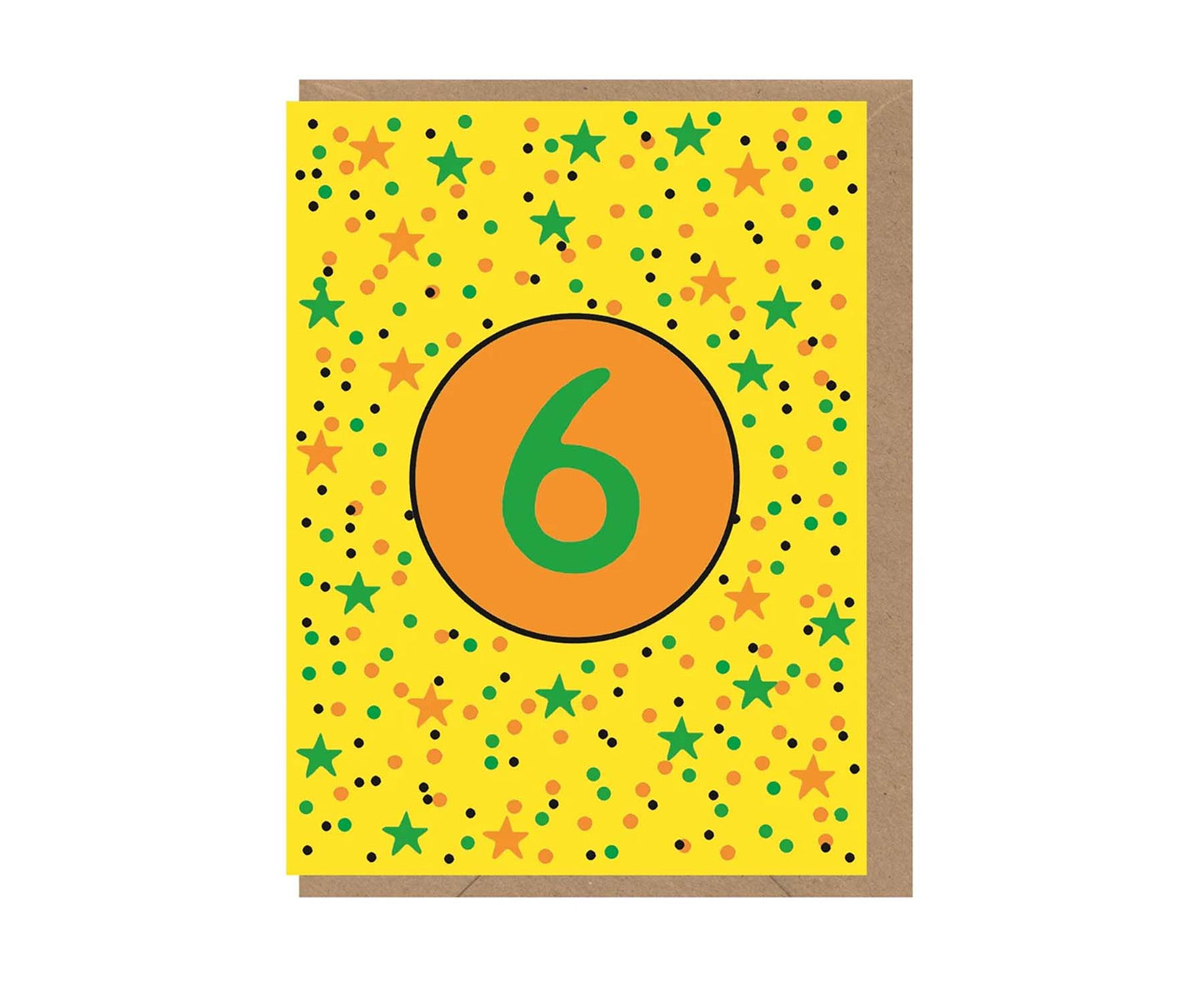 6th Birthday Neon embossed mini card