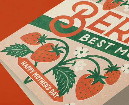 Berry Best Mum Strawberry Vintage Seed Packet Mother's Day Card