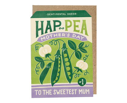 Hap-Pea Mother's Day Sweetpea Vintage Seed Packet Mother's Day Card