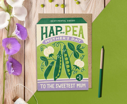 Hap-Pea Mother's Day Sweetpea Vintage Seed Packet Mother's Day Card