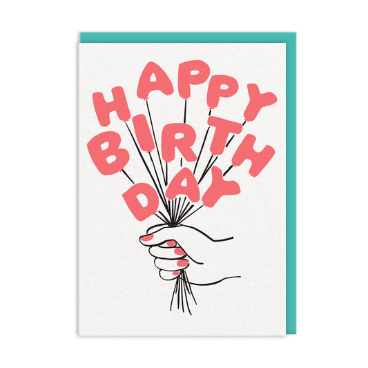 Letter Balloons Happy Birthday Card