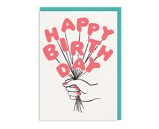 Letter Balloons Happy Birthday Card
