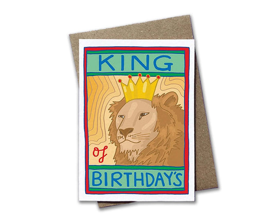 King of Birthdays Lion Matchbox Mini Birthday Card
