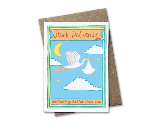 Stork Deliveries Matchbox Mini New Baby Card