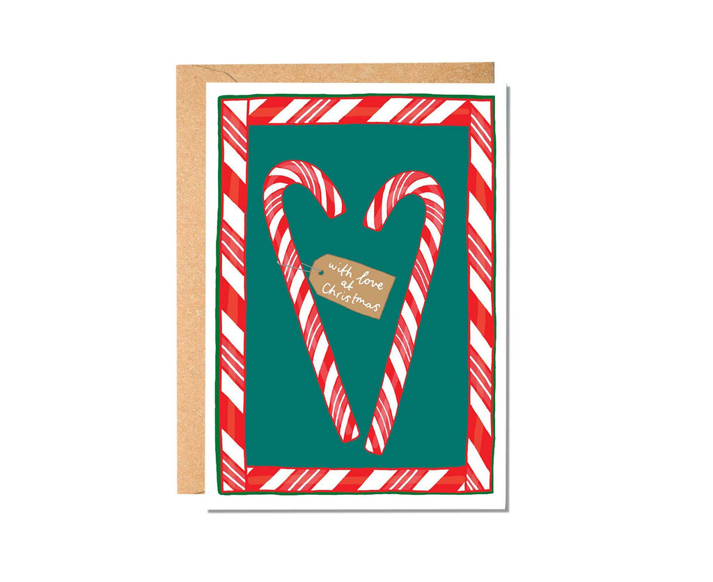 Candy Canes With Love Mini Christmas Card