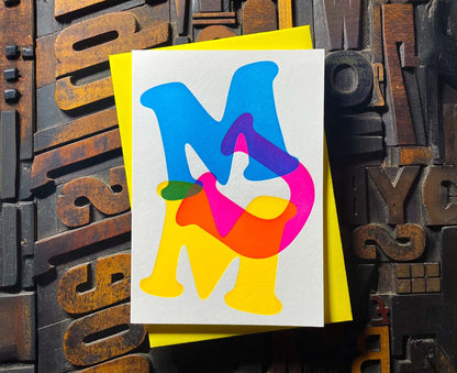 Mum Typography Letterpress Mother's Day Card