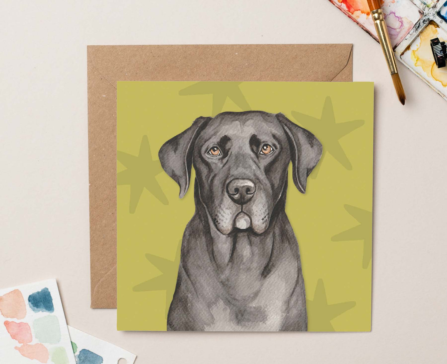 Max Black Labrador Dog Card