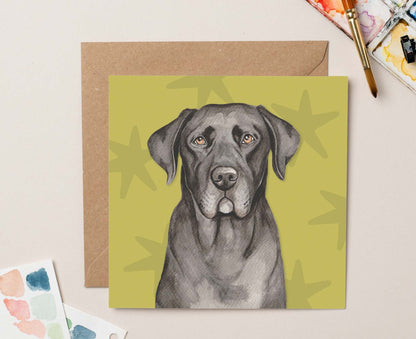 Max Black Labrador Dog Card