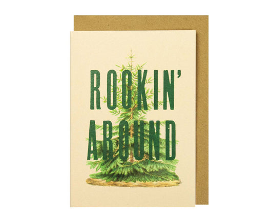 Rockin' Around Handmade Letterpress Christmas Card