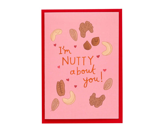 Nutty About You Gold Foiled Anniversary / Valentine's Card