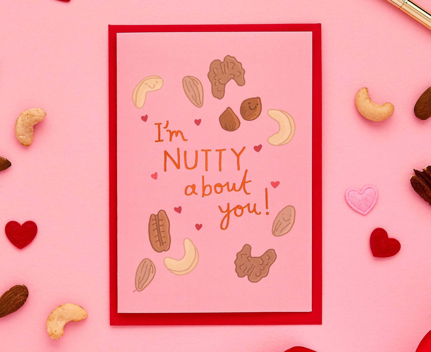 Nutty About You Gold Foiled Anniversary / Valentine's Card