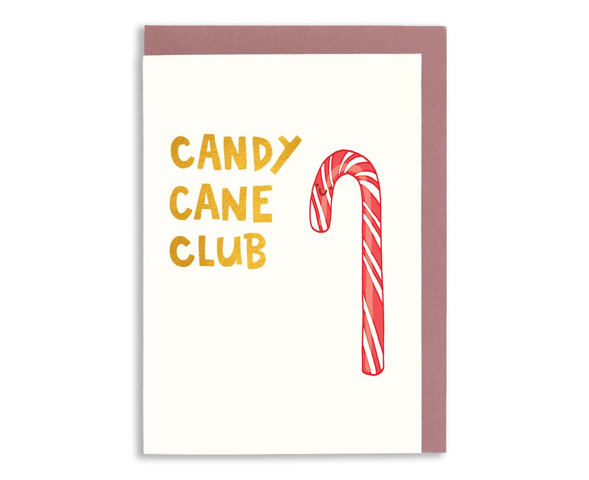 Candy Cane Club Foiled Christmas Card
