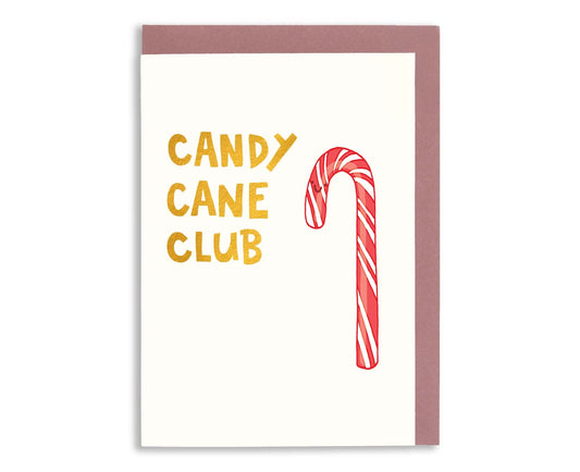 Candy Cane Club Foiled Christmas Card