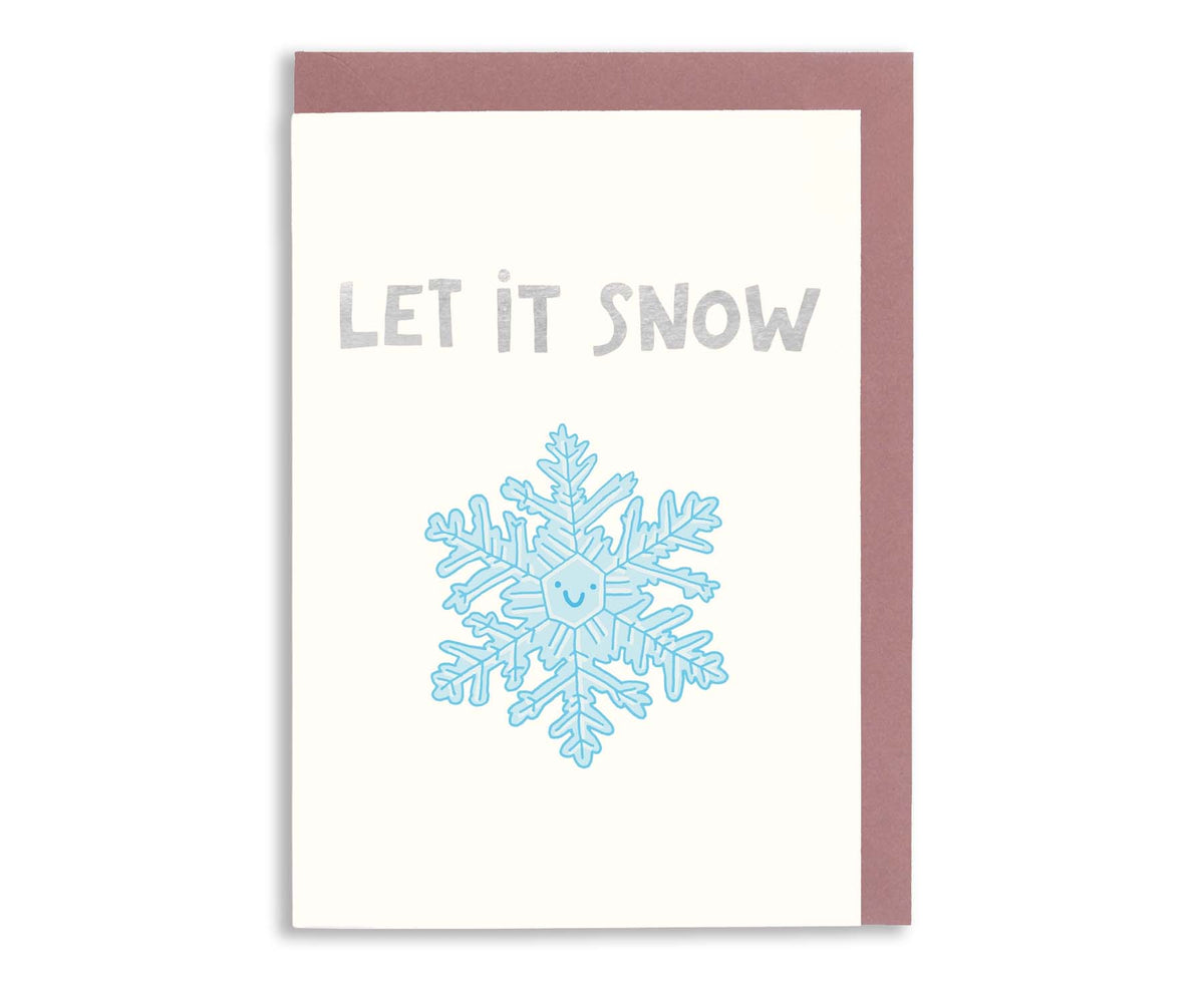 Let it Snow Snowflake Foiled Christmas Card