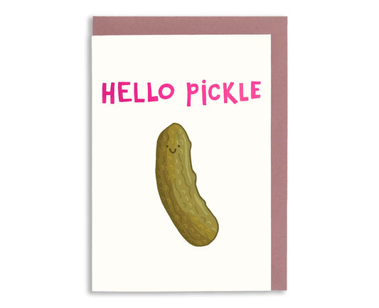 Hello Pickle Gherkin Foiled Greeting Card
