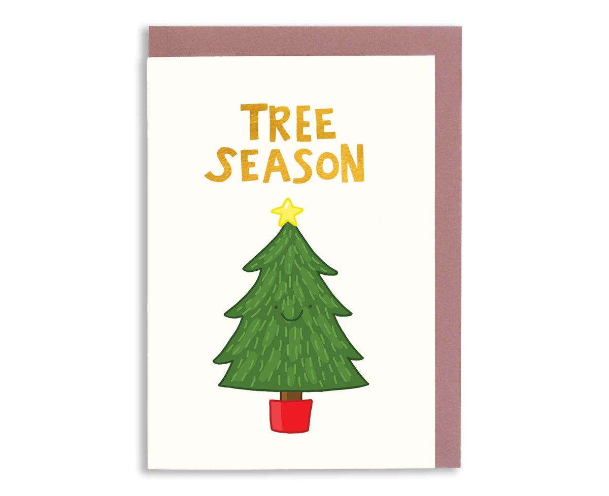 Tree Season Christmas Tree Foiled Christmas Card
