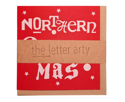 Pack of 6 Northern Letters Christmas Cards Red