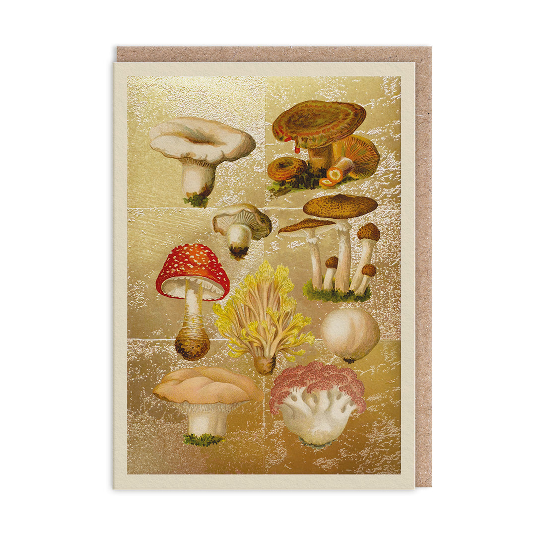 Fungi Collection Gold Foiled Art Card