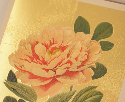 Tree Peony Gold Foiled Art Card