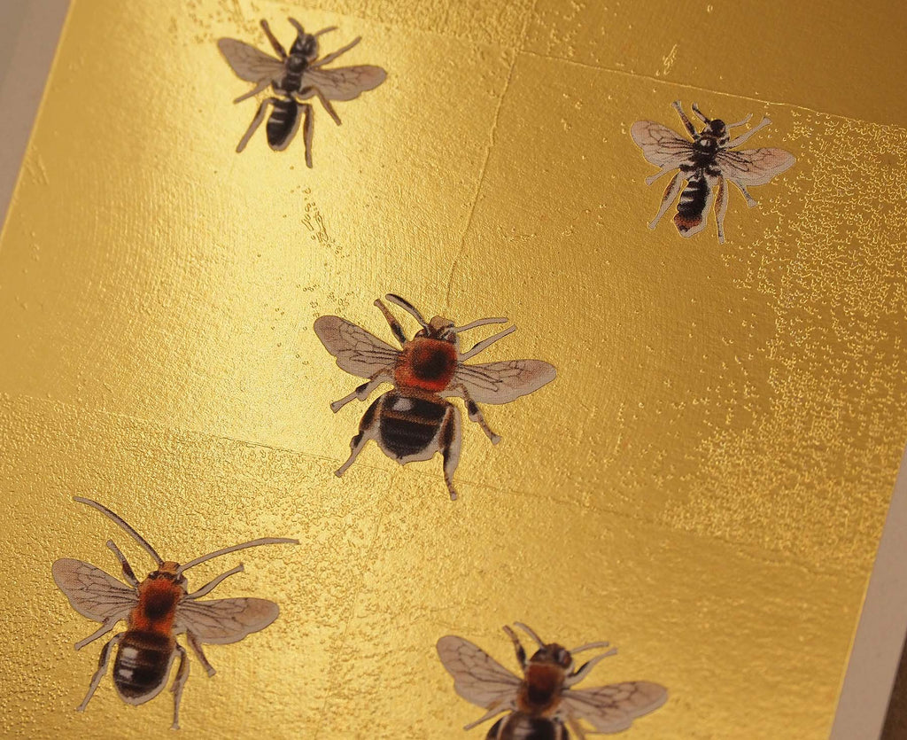 Bees Gold Foiled Art Card