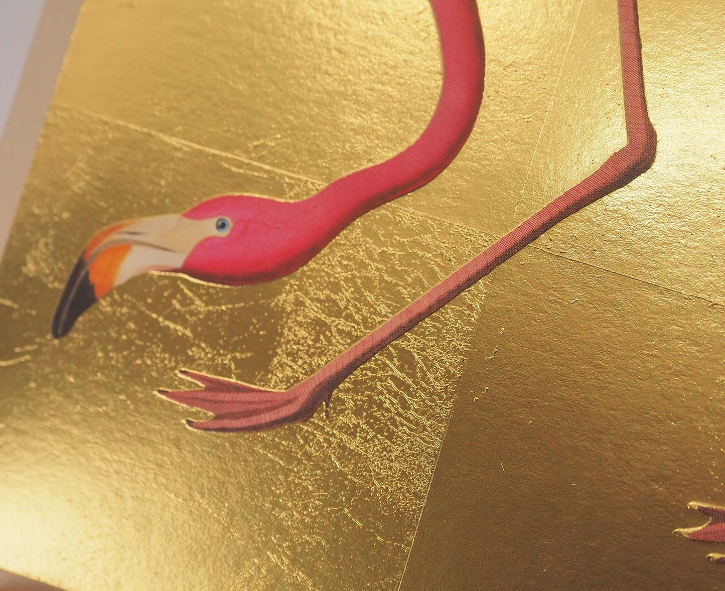 Pink Flamingo Gold Foiled Art Card