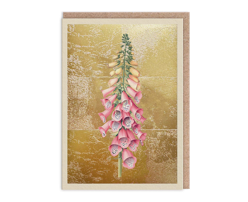 Foxglove Gold Foiled Art Card
