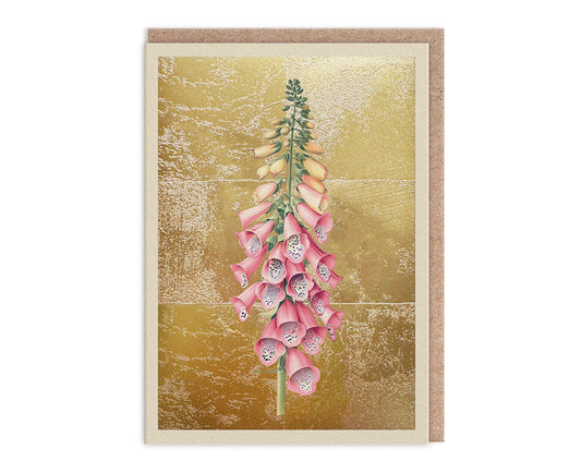 Foxglove Gold Foiled Art Card