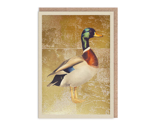 Mallard Duck Gold Foiled Art Card