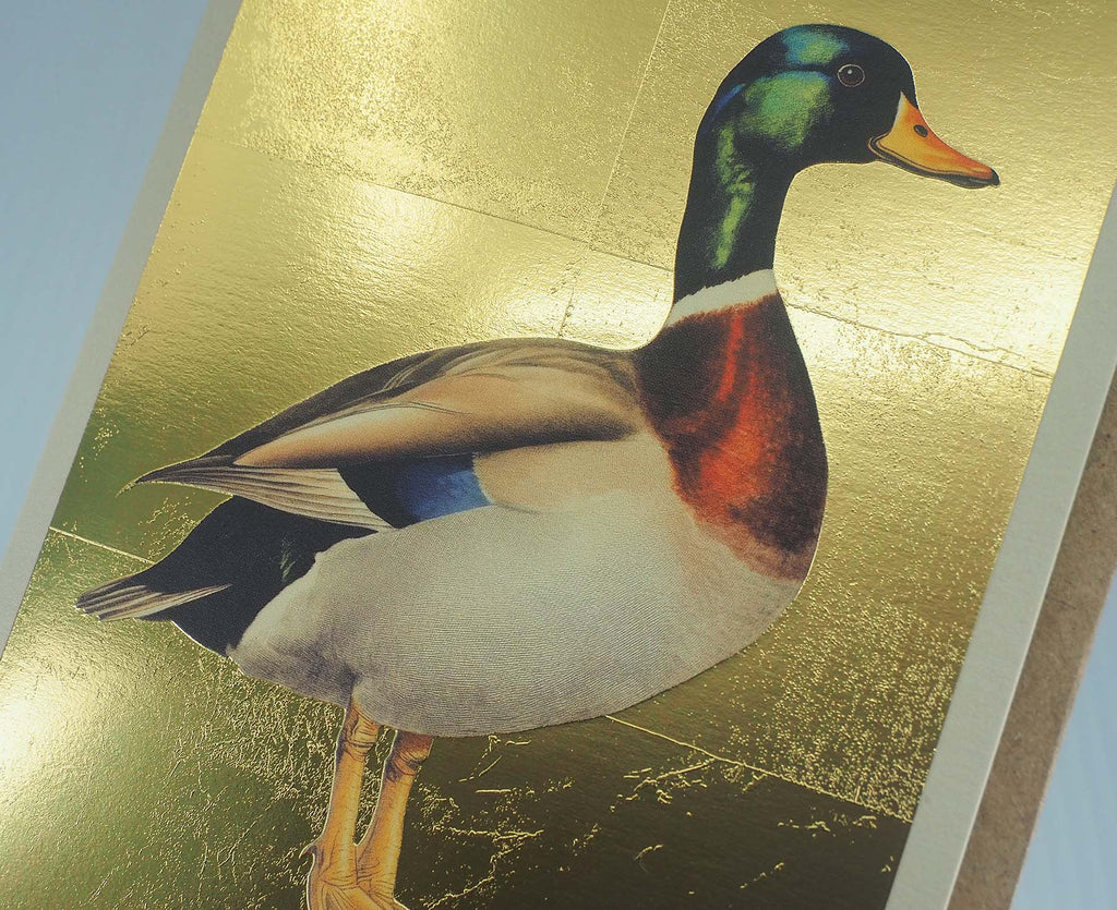 Mallard Duck Gold Foiled Art Card