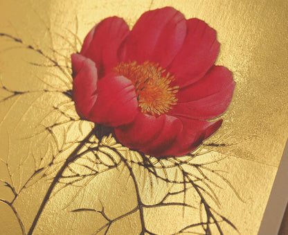 Pink Peony Gold Foiled Art Card