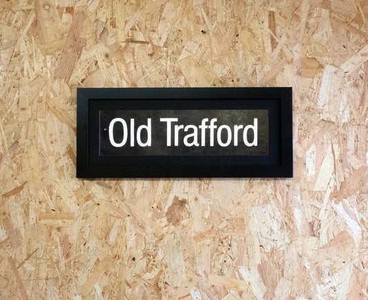 Old Trafford Mini Framed Bus Blind Clearance