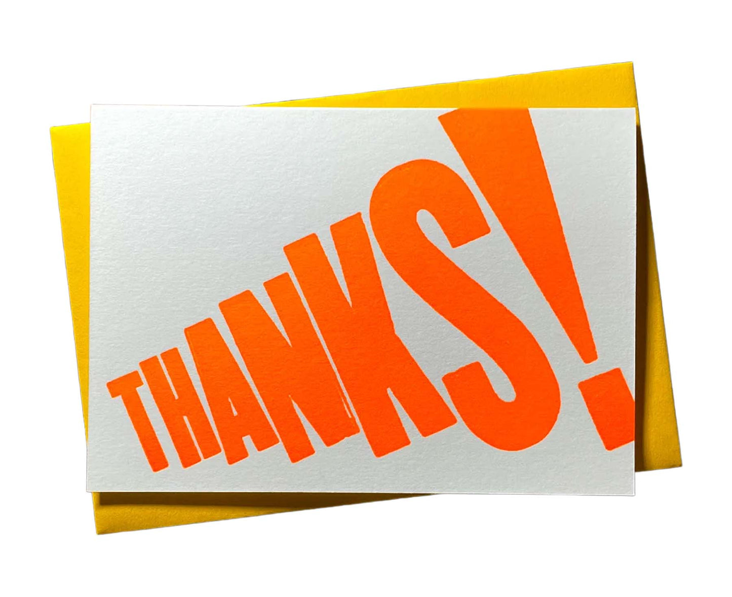 Thanks! Typography Letterpress Thank You Card